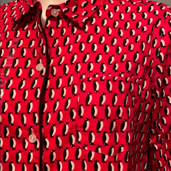 Victoria’s Secret red penguin pajama shirt NEW - Picture 4 of 9